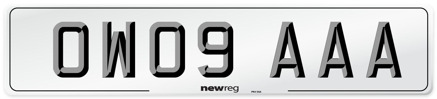 OW09 AAA Number Plate from New Reg